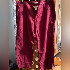 Old Navy Fuchsia Linen Trousers